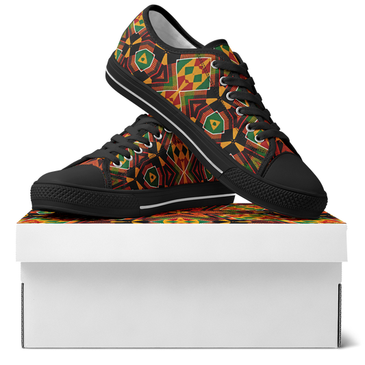 Women's African Kente Geometric Star Pattern All-Over Print Urban Peak Low Shoes