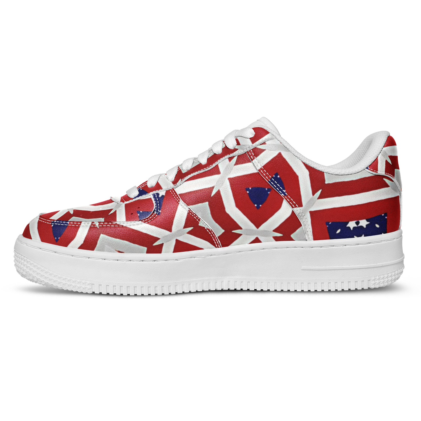 Women's Red Geometric Kaleidoscope Core Low Shoes