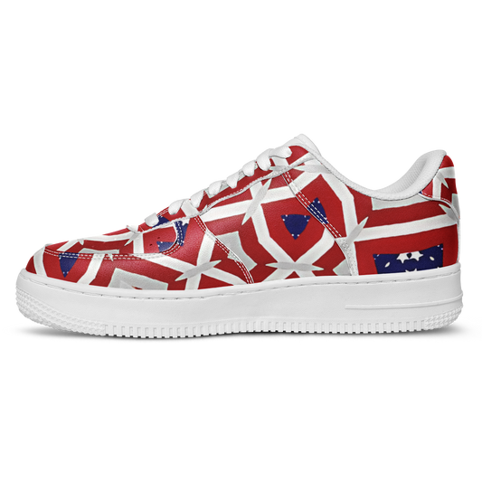 Women's Red Geometric Kaleidoscope Core Low Shoes
