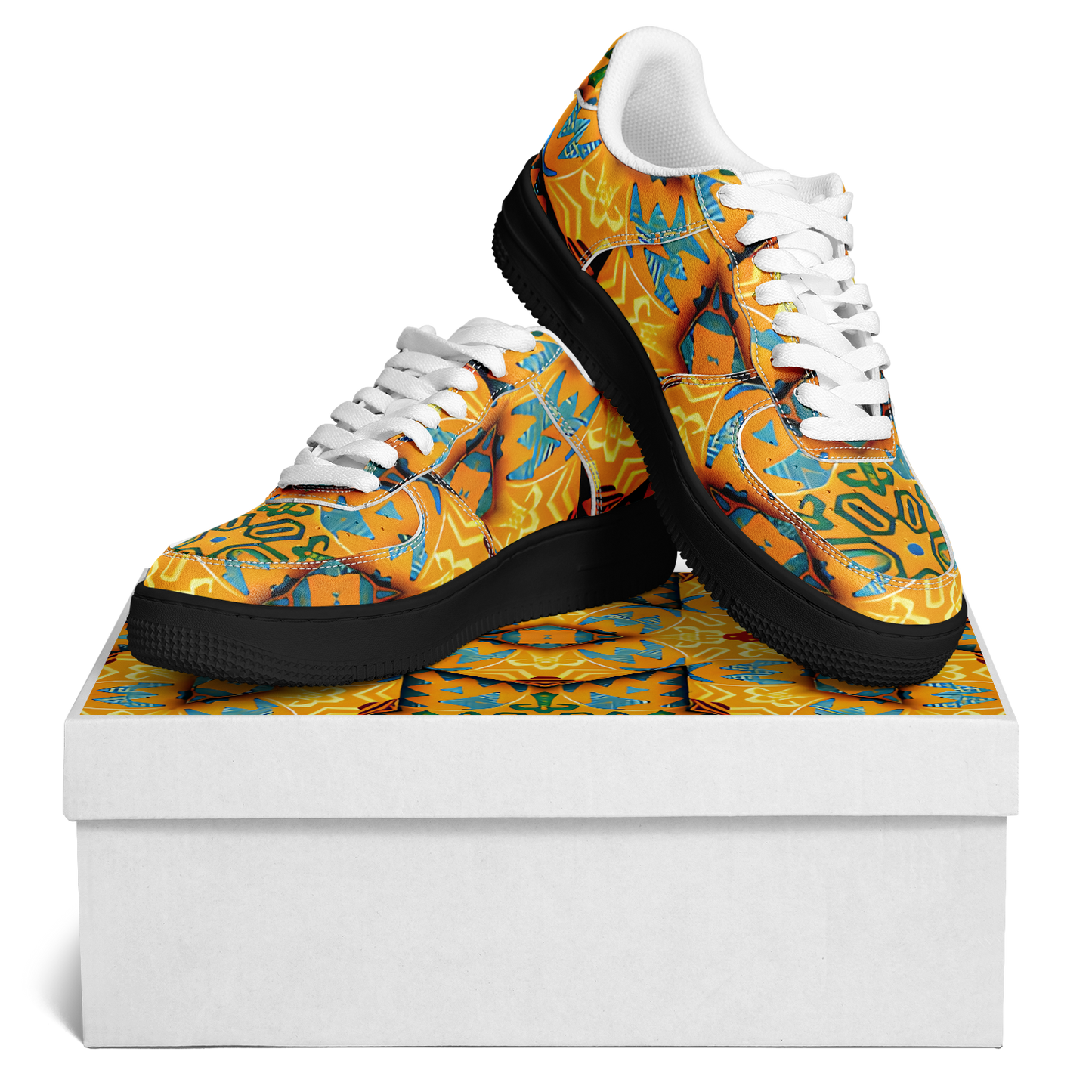 Men's Golden Kaleidoscope Pattern Core Low Shoes