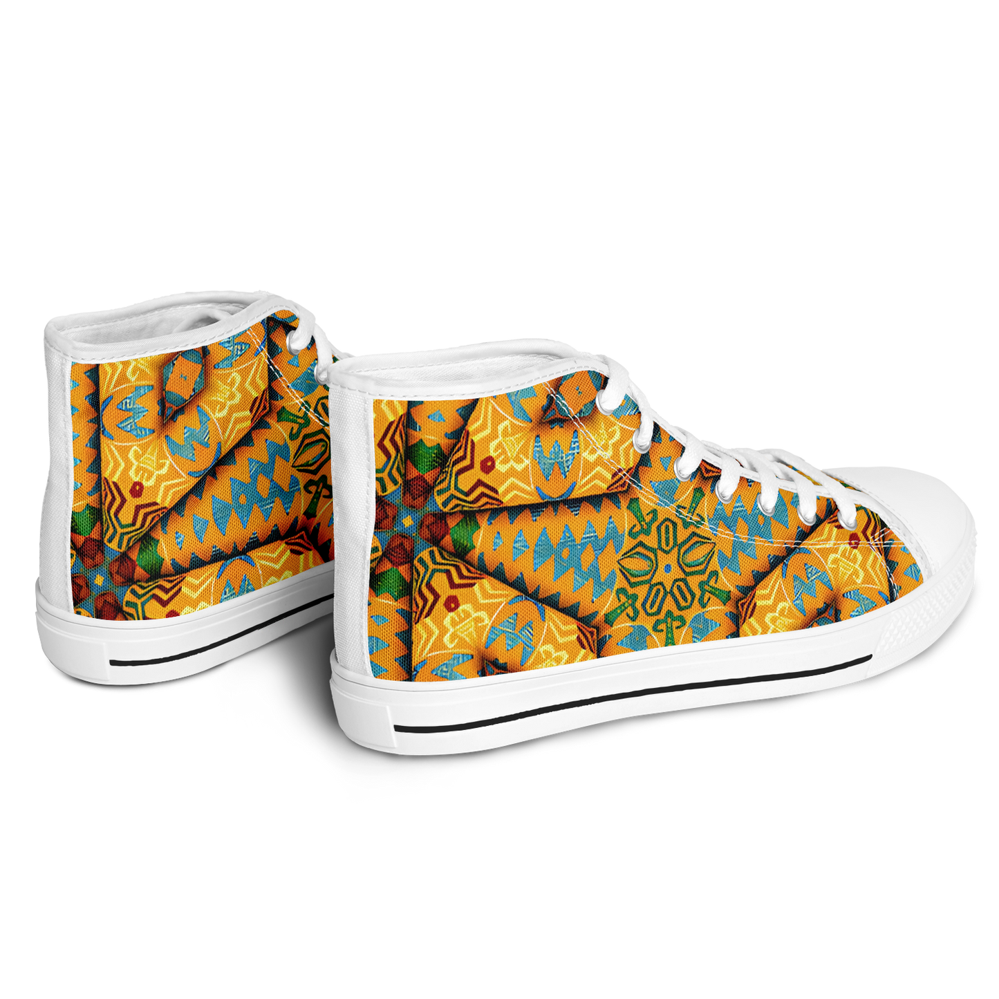 Men's Golden Geometric Mosaic Pattern Urban Peak High Top Shoes