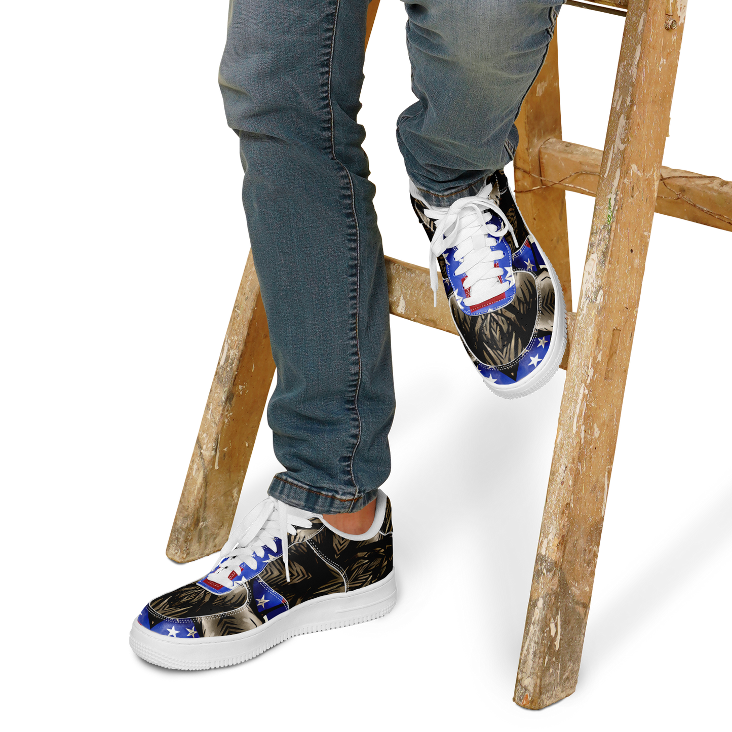 Men's Patriotic Kaleidoscope Pattern All-Over Print Core Low Shoes