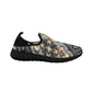 Women's Neutral Geometric Floral Pattern All Over print Fly Weave Drop-in Heel Sneakers.