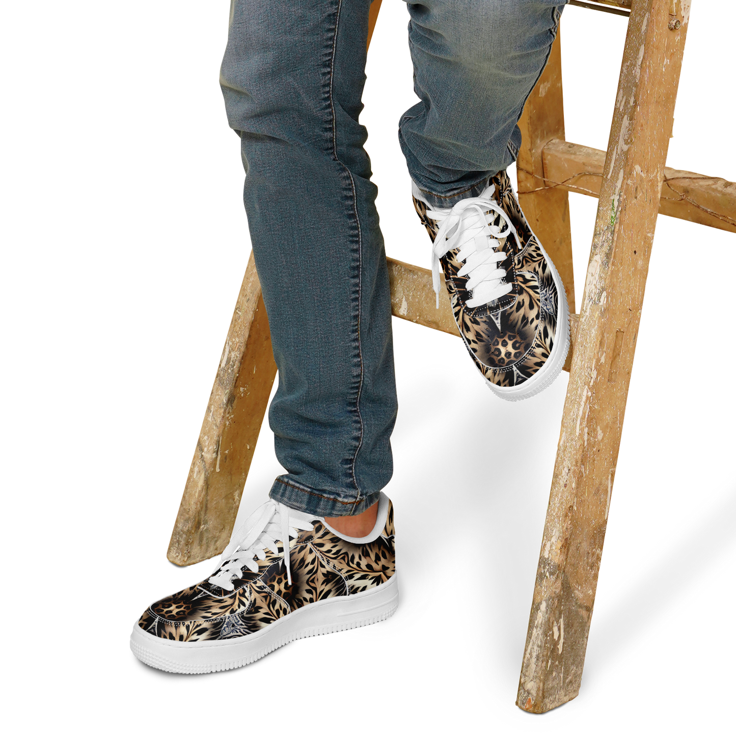 Men's Leopard Kaleidoscope Pattern All-Over Print Core Low Shoes