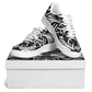 Women’s Black Intricate Silver Chain Tattoo Pattern High Core Low Shoes