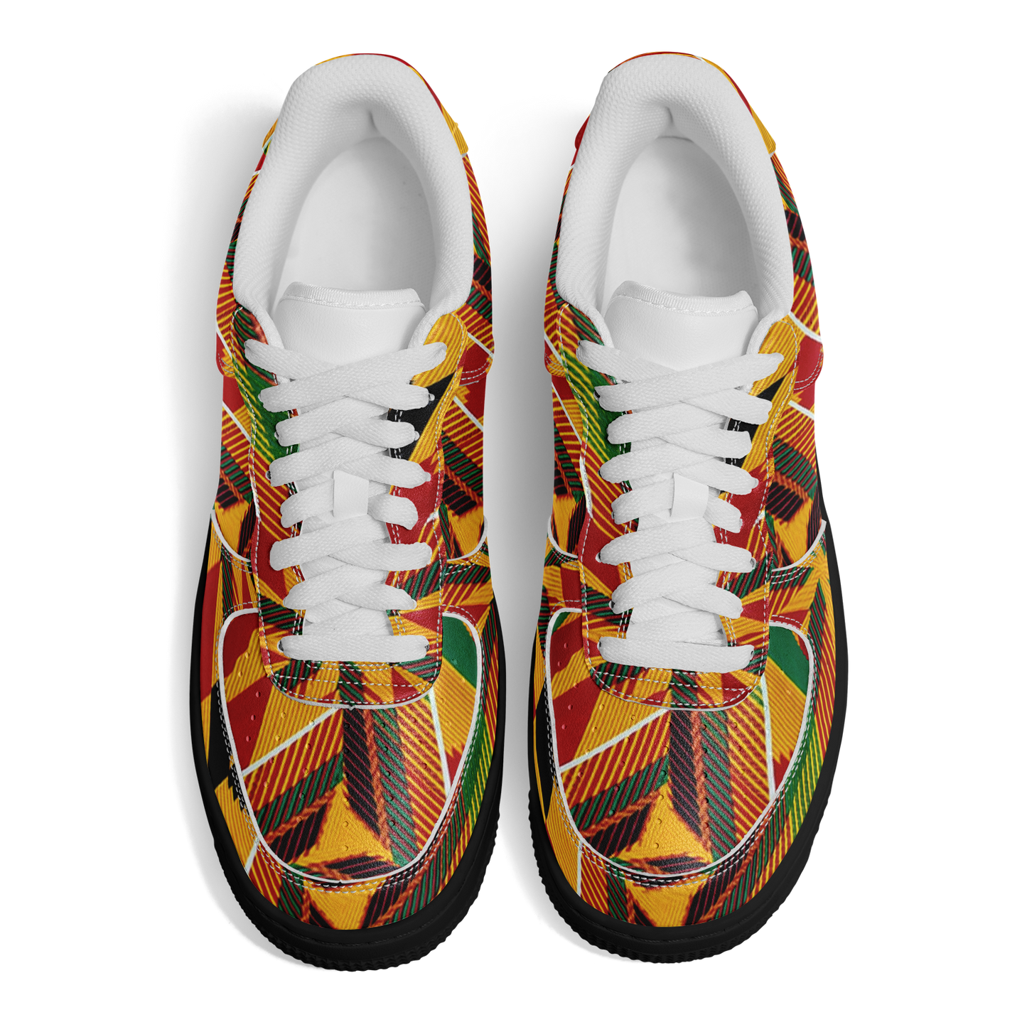 Men's Vibrant African Kente Geometric All-Over Print Core Low Shoes