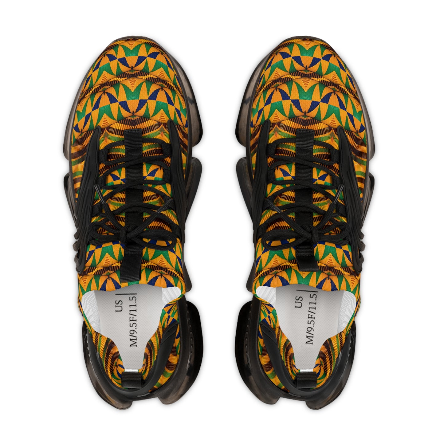 Men's Geometric Tribal Print Mesh Athletic Sneakers