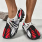 Men's Abstract Red, White & Black Pattern All-Over Print Outdoor Training Shoes