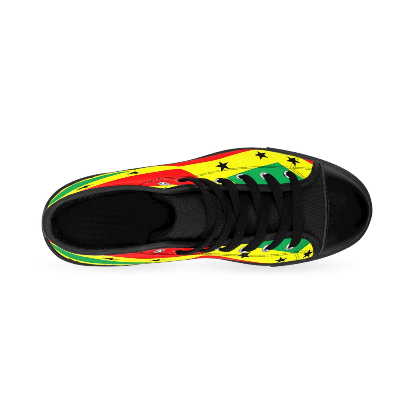 Women's Red Yellow Green Black Stars Pride Flag High-Top Sneakers