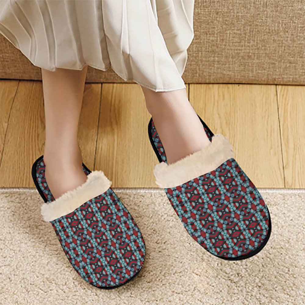 Women's Custom Fuzzy Plush Soft Non-slip Slippers