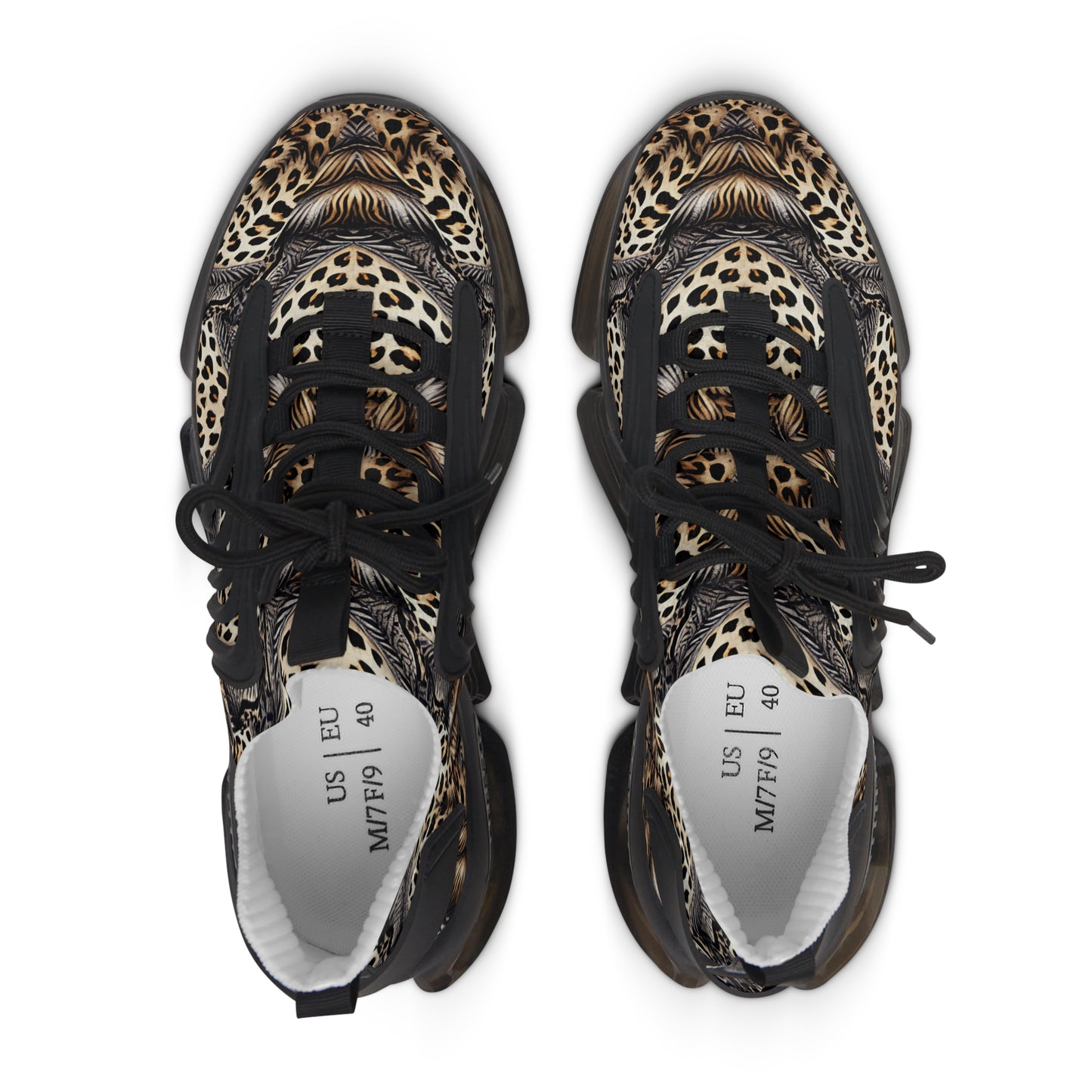 Women's Leopard Pattern All Over Print Mesh Fashion Sneakers