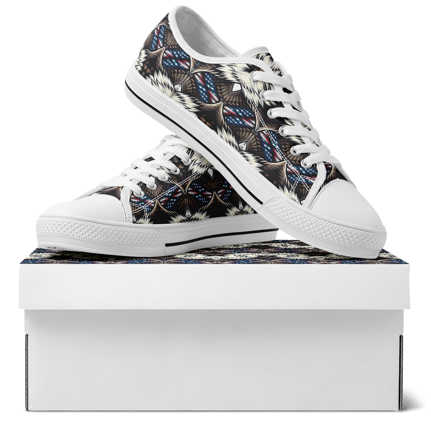 Men's Bold Geometric Pattern All-Over Print Urban Peak Low Shoes