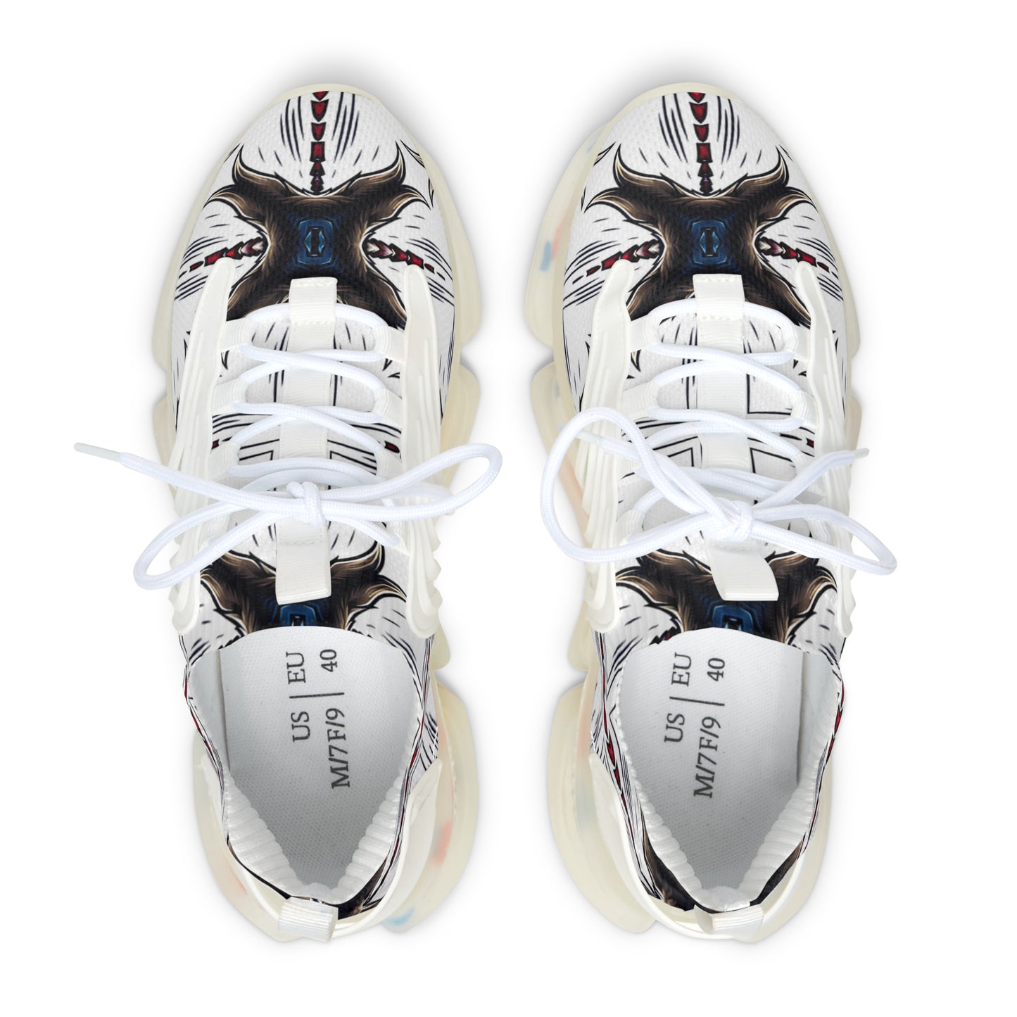 Women's Mesh Abstract Symmetry Pattern Athletic Sneakers