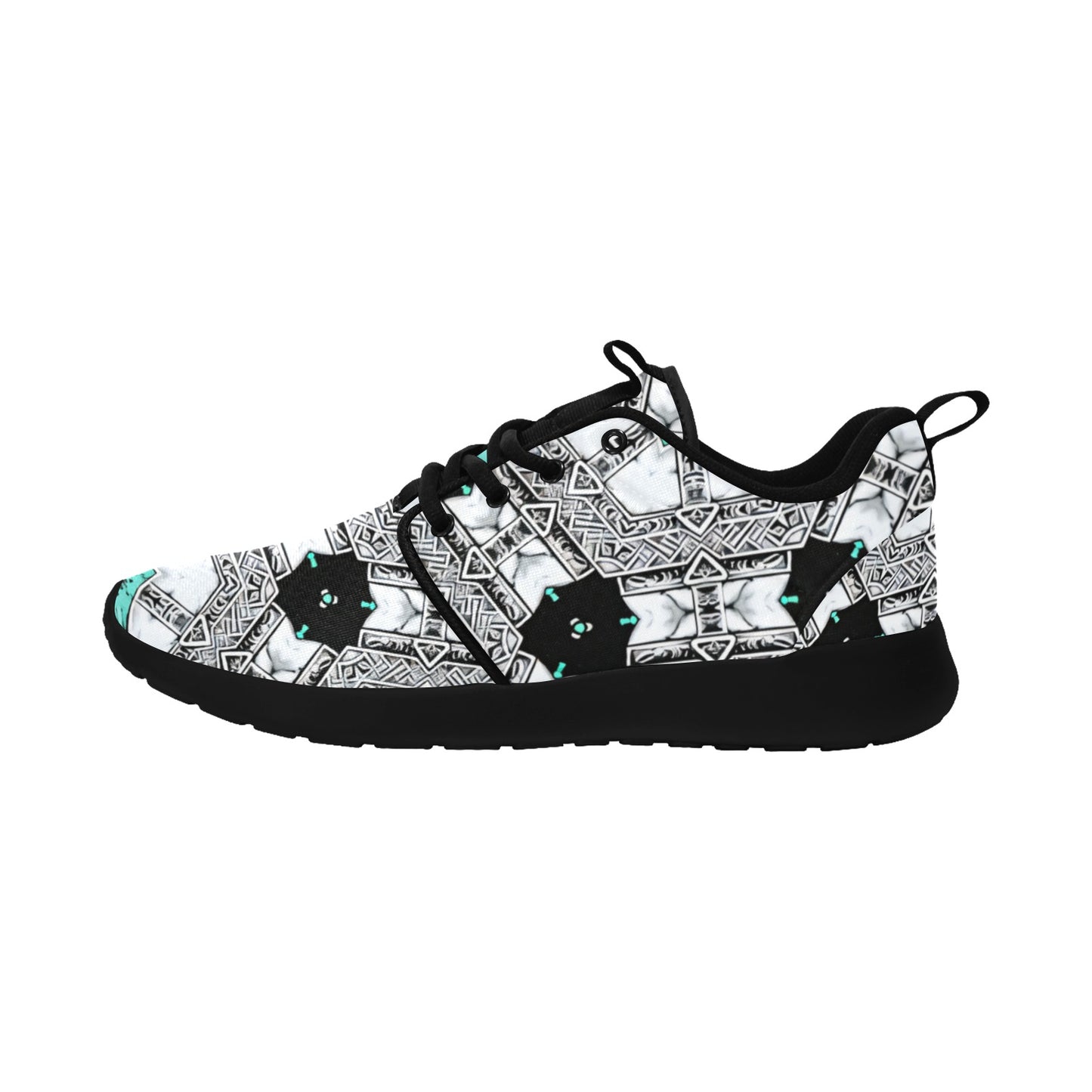 Men's Kaleidoscope Geometric Pattern All Over Print Pull Loop Sneakers