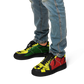 Men's Red Yellow Green and Black Stars Pattern All Over Print Urban Peak High Top Shoes