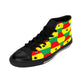 Women's Red Yellow Green Stars Flag Hex Pattern High Top Sneakers