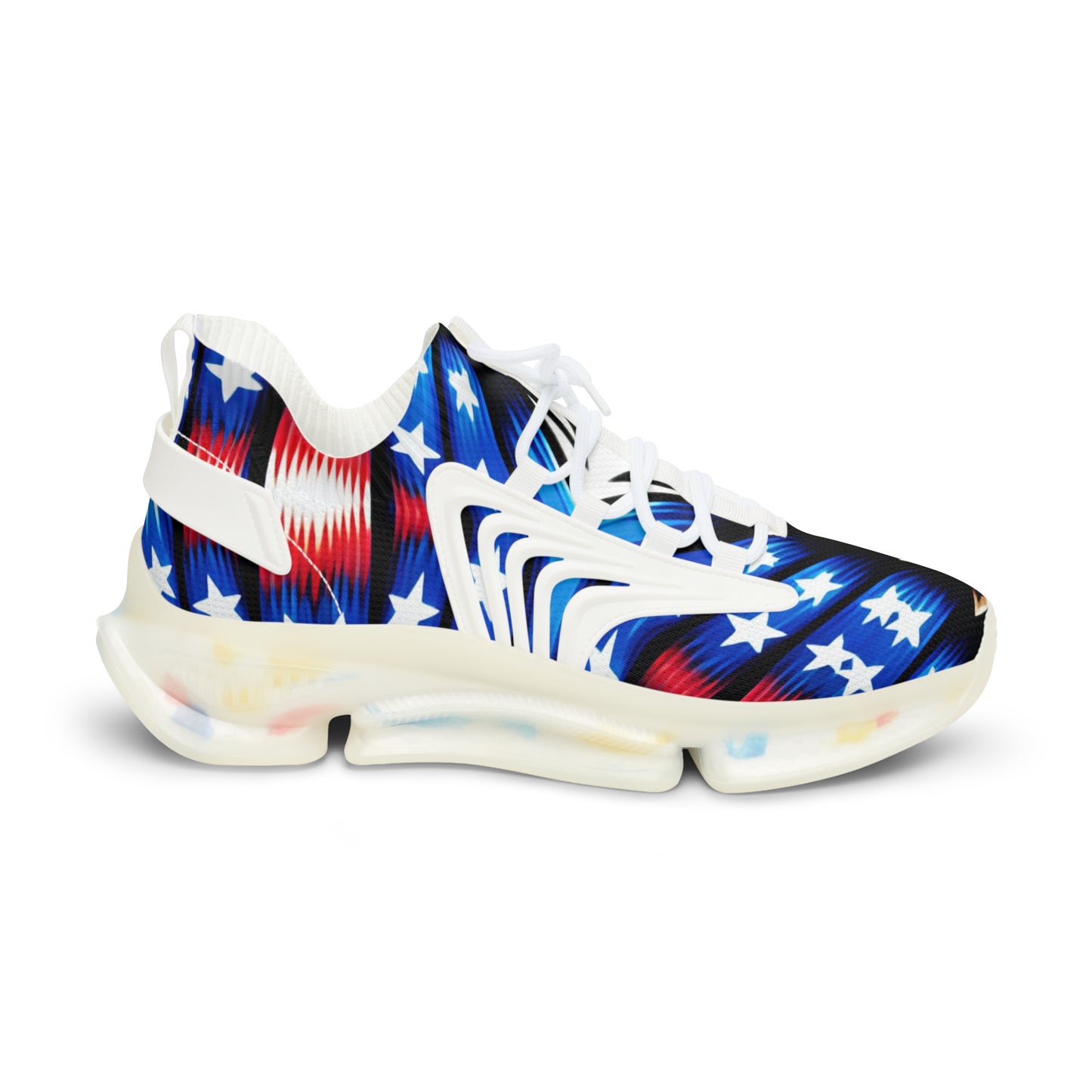 Men's American Flag Stars & Stripes Pattern All Over Print Mesh Sneakers