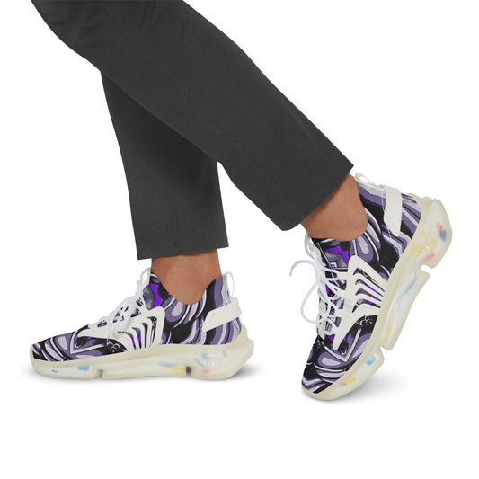 Men's Purple Swirl Mesh Sneakers with White Sole