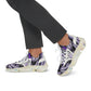 Men's Purple Swirl Mesh Sneakers with White Sole
