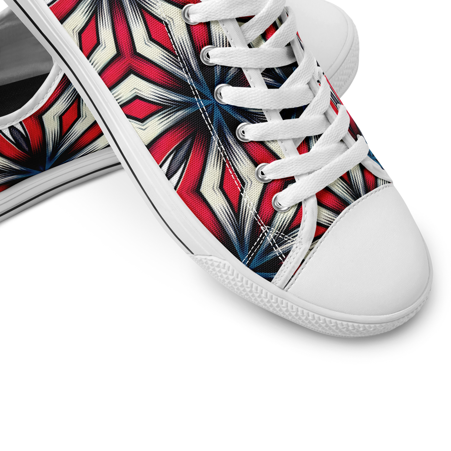 Men's Red, White & Blue Geometric Star Pattern All-Over Print Urban Peak Low Shoes