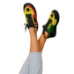 Women's Red Yellow Green and Black Stars Pattern All Over Print Urban Peak High Top Shoes