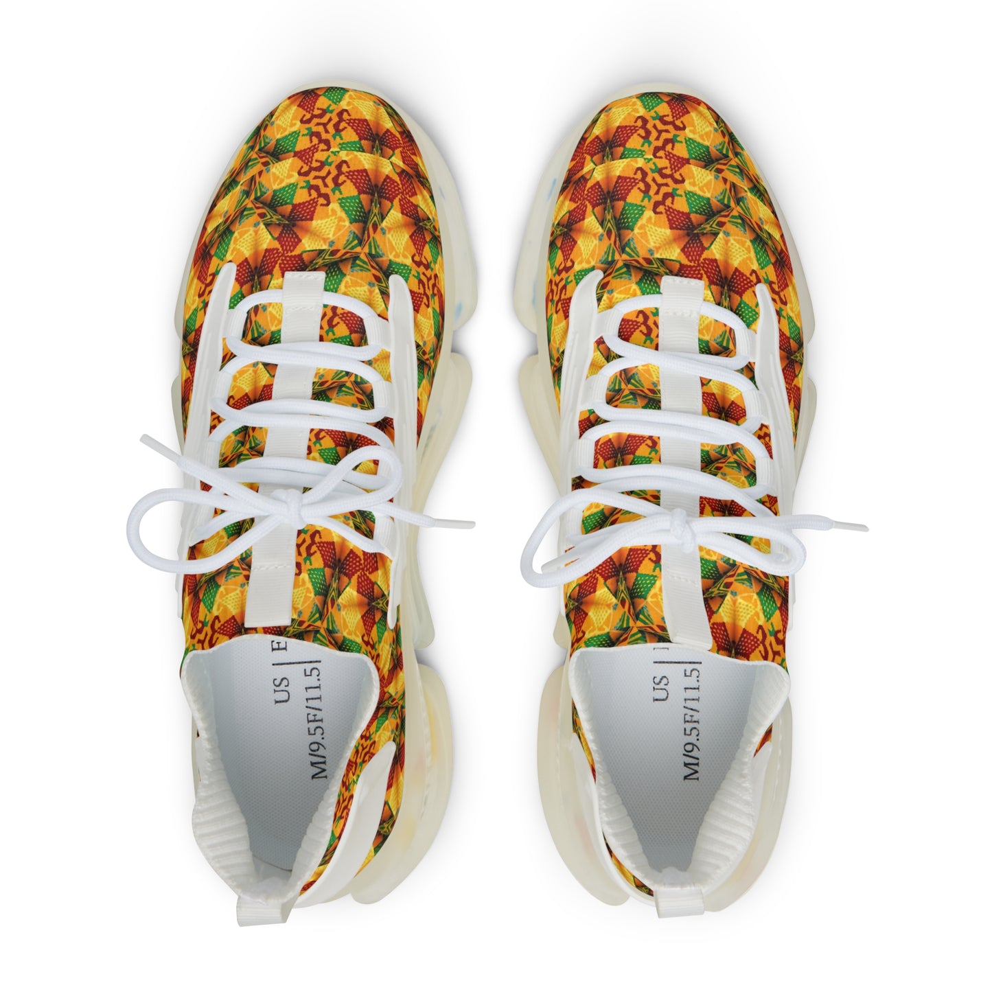 Men's Mesh Vibrant Kaleidoscope Print Athletic Sneakers
