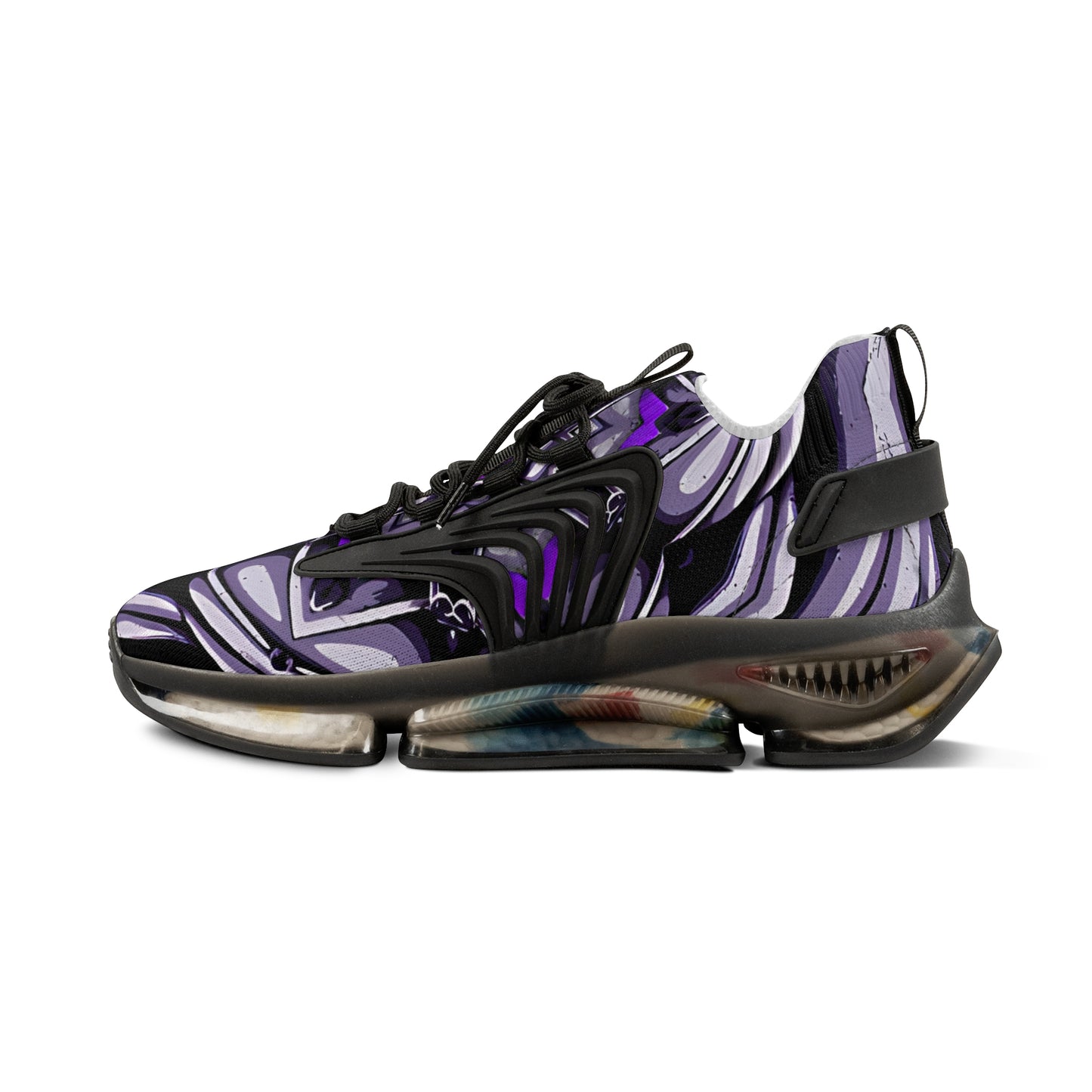 Men's Purple Swirl Mesh Sneakers with Black Sole