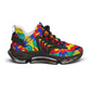 Women's Bold Rainbow Kente-Inspired Geometric Pattern All Over Print Mesh Sneakers