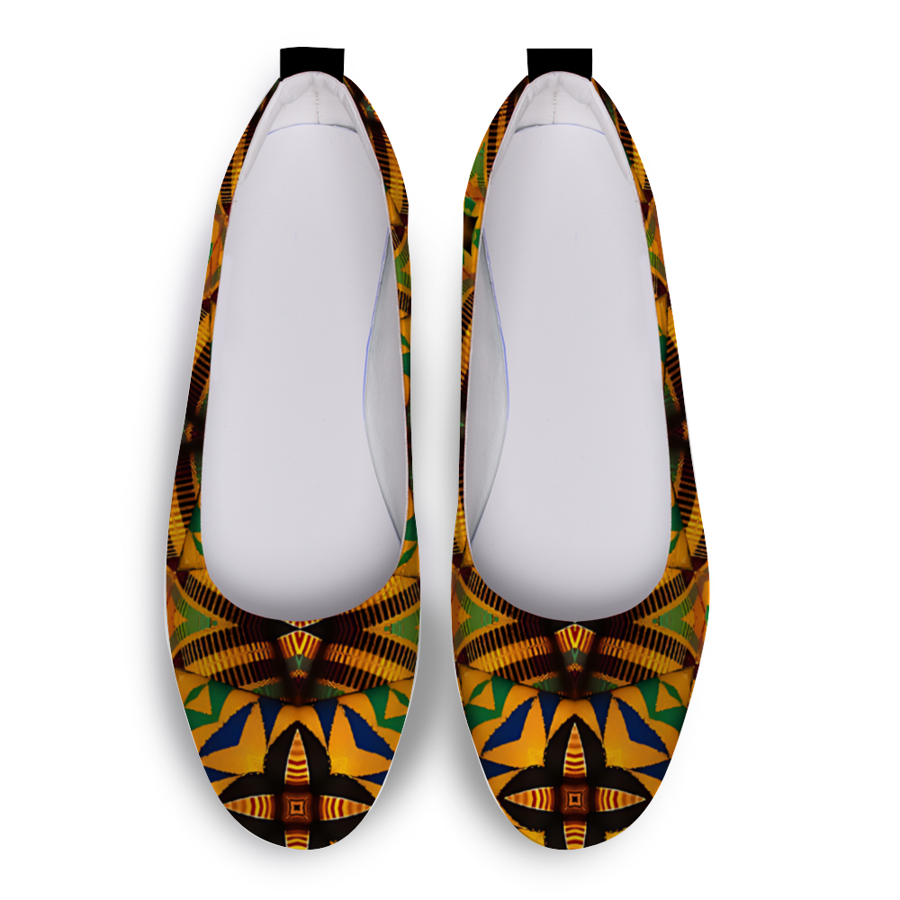 Women's Unisex Flat Leather Comfortable Round Toe Slip