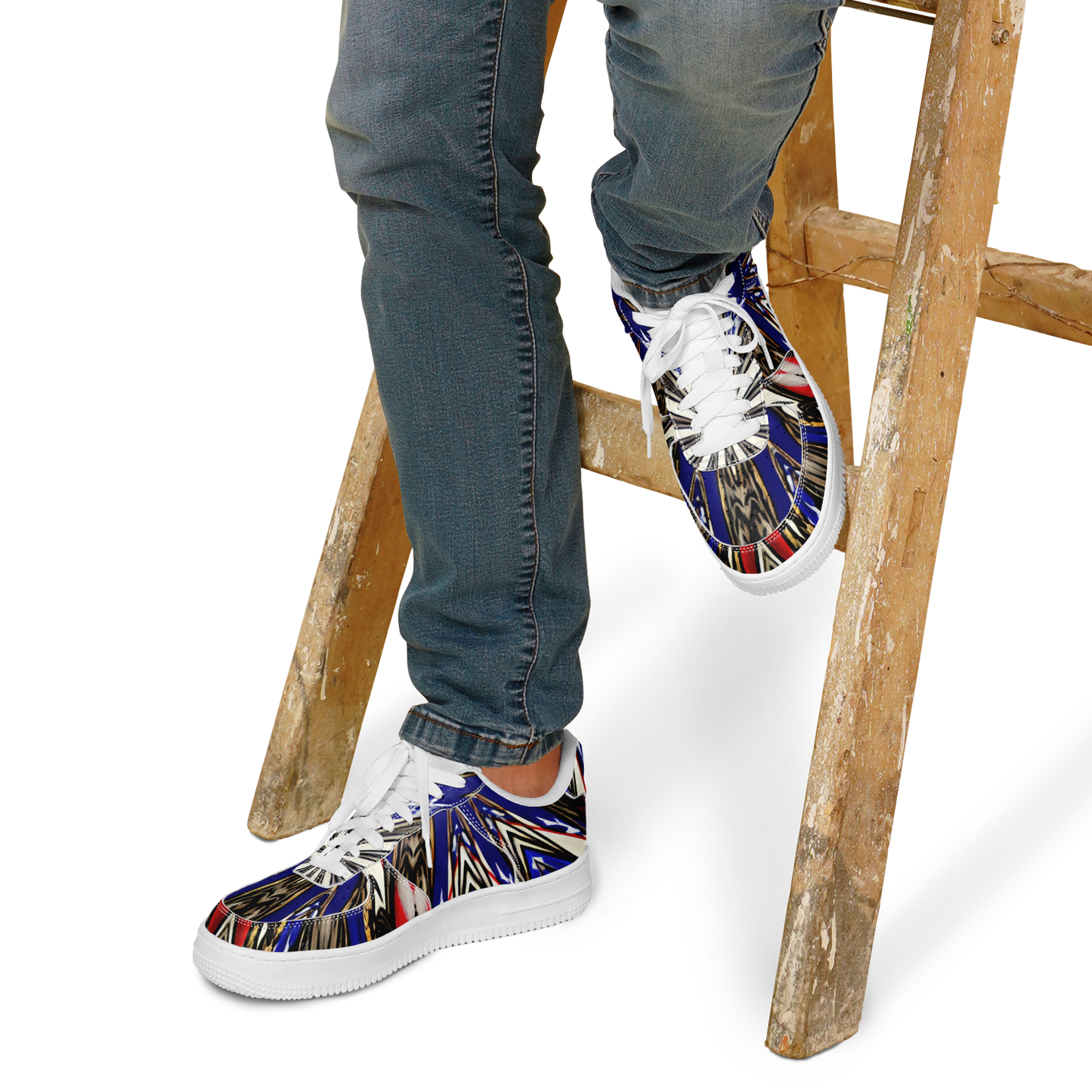 Men's Starburst Patriotic Colors Pattern All-Over-Print Core Low Shoes