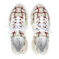 Women’s Mesh Cream Red Geometric Pattern Athletic Sneakers