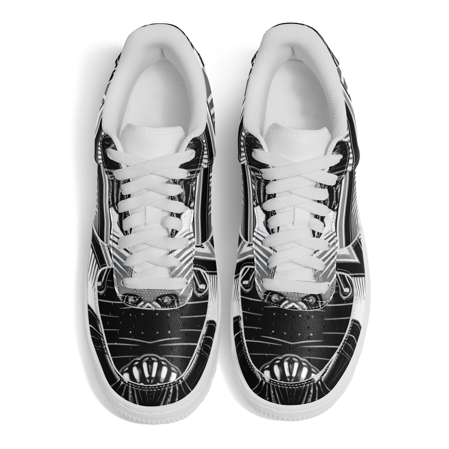 Men' Monochrome Gothic Kaleidoscope Pattern All Over Print Core Low Shoes