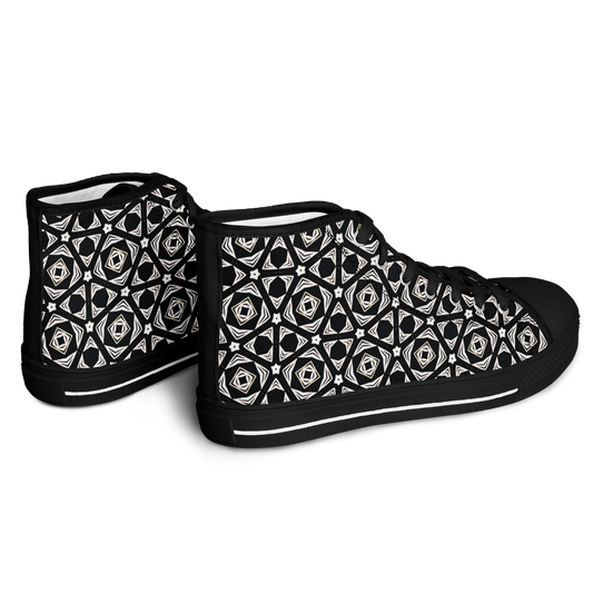 Men's Black Geometric Pattern Urban Peak High Top Shoes