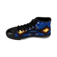 Men's Blue Geometric Kaleidoscope pattern Design High-Top Sneakers