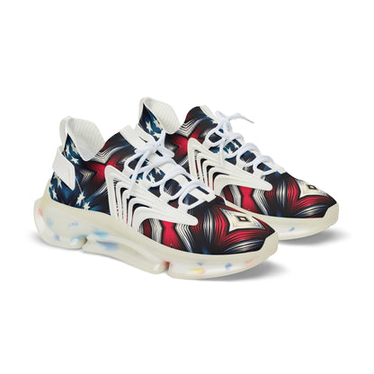 Men's Red & Navy Mesh Sneakers