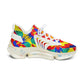 Women's Bold Rainbow Kente-Inspired Geometric Pattern All Over Print Mesh Sneakers