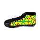 Women's Yellow Geometric Vibrant Star & Diamond Pattern High Top Sneakers