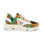 Men's Retro Green & Gold Swirl Athletic Mesh Sneakers