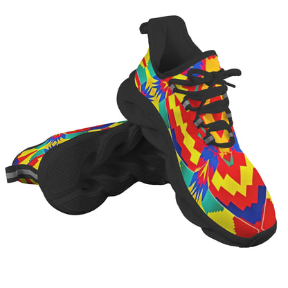 Men's Bold Rainbow Kente-Inspired Geometric Pattern All Over Print Twisted Sole Sneakers