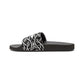 Women's Black Chain Link Slide for Casual, Beach & Pool Removable-Strap Sandals