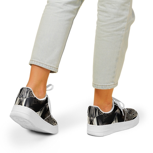 Women's Monochrome Geometric Kaleidoscope Pattern All Over Print Core Low Shoes