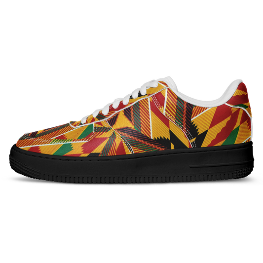 Men's Vibrant African Kente Geometric All-Over Print Core Low Shoes