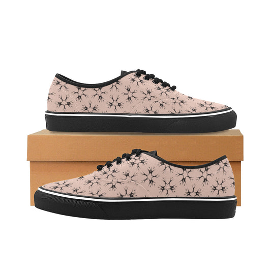 Women's Blush Pink Kaleidoscope Pattern All Over Print Classic Canvas Low Top Shoes