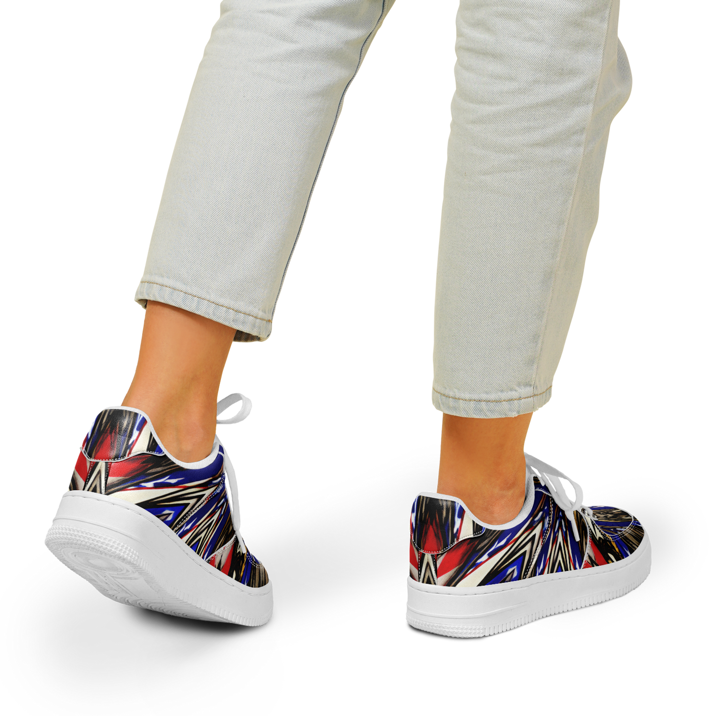 Women's Starburst Patriotic Colors Pattern All-Over-Print Core Low Shoes