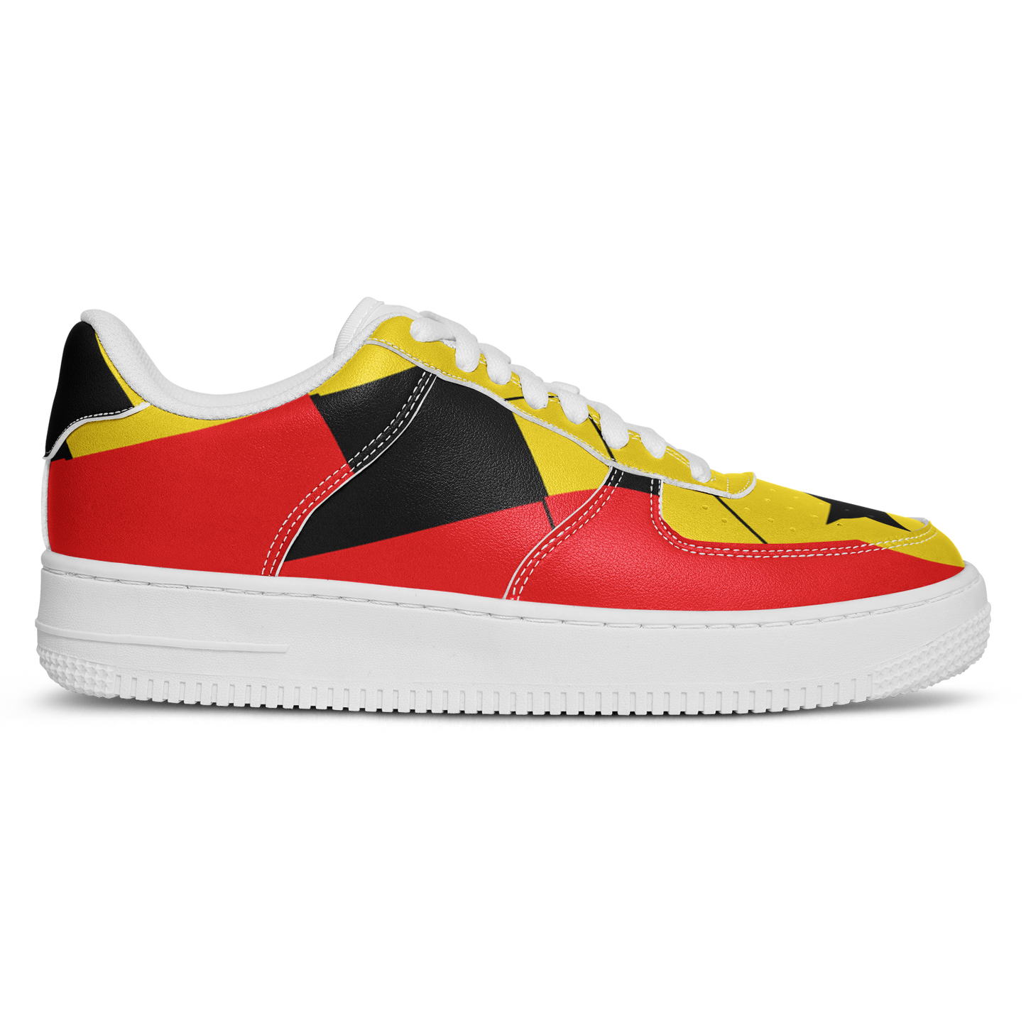 Women's Red Yellow Green and Black Stars Pattern All Over Print Urban Peak High Top Shoes