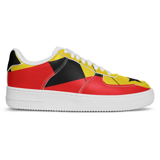 Women's Red Yellow Green and Black Stars Pattern All Over Print Urban Peak High Top Shoes