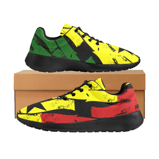 Women's Ghana Flag & Black Star Pattern All-Over Print Athletic Shoes.