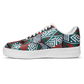 Men's Red & Teal Aztec Geo Pattern All-Over Print Core Low Shoes