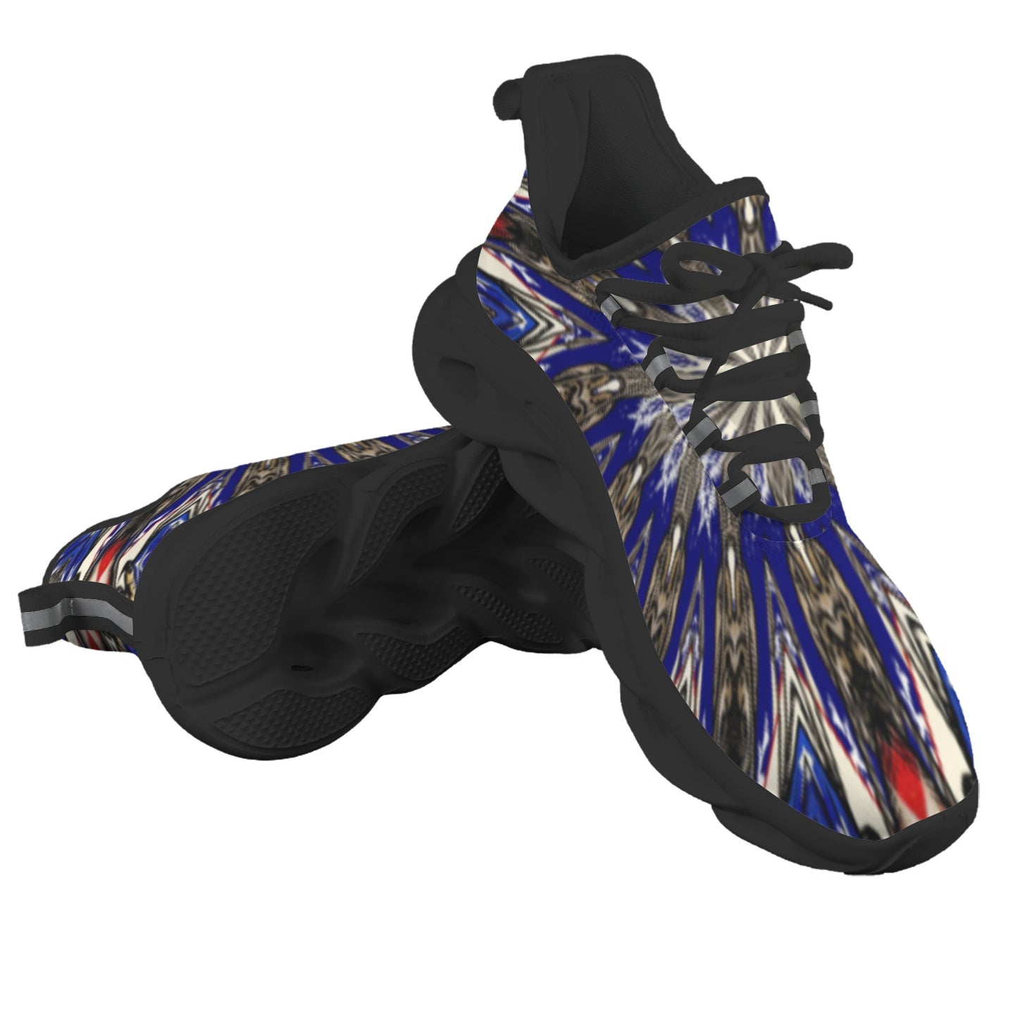 Men's Starburst Patriotic Colors Pattern All-Over-Print Twisted Sole Sneakers