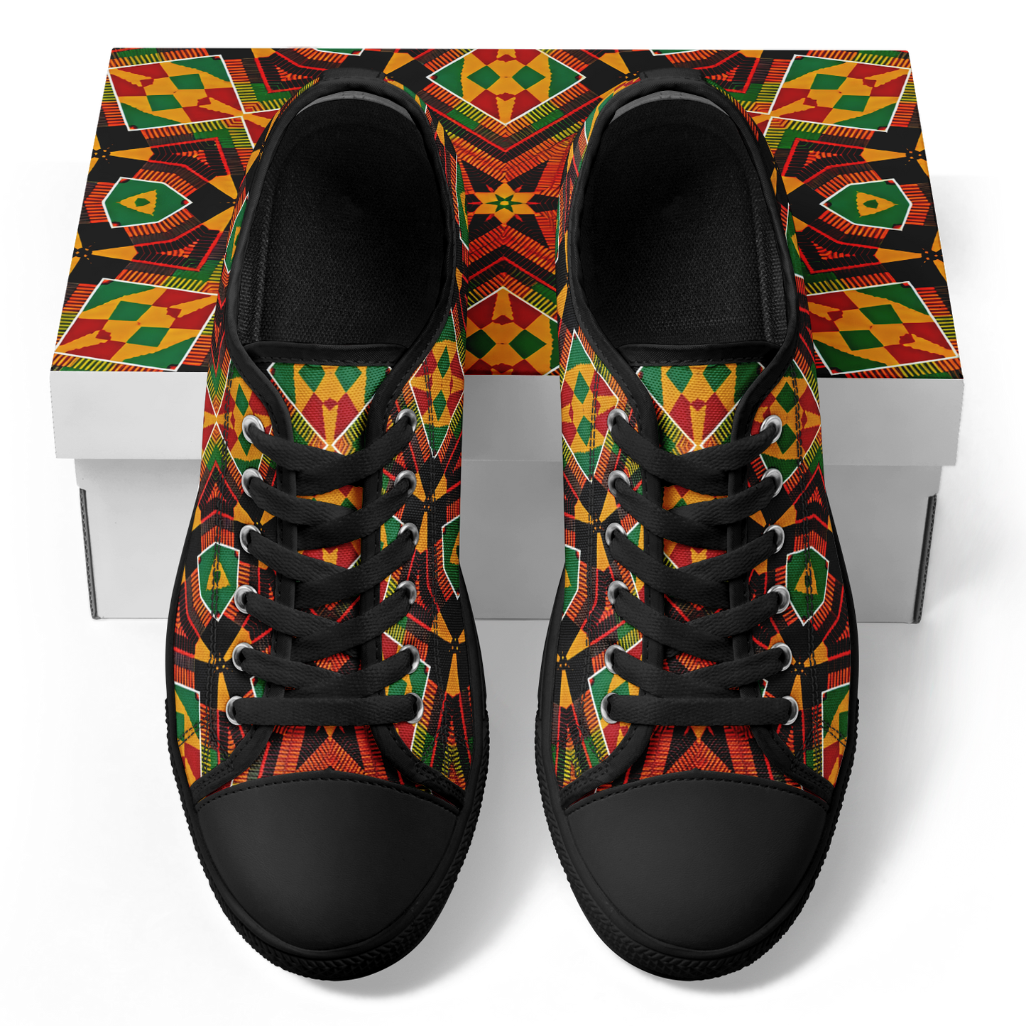 Women's African Kente Geometric Star Pattern All-Over Print Urban Peak Low Shoes